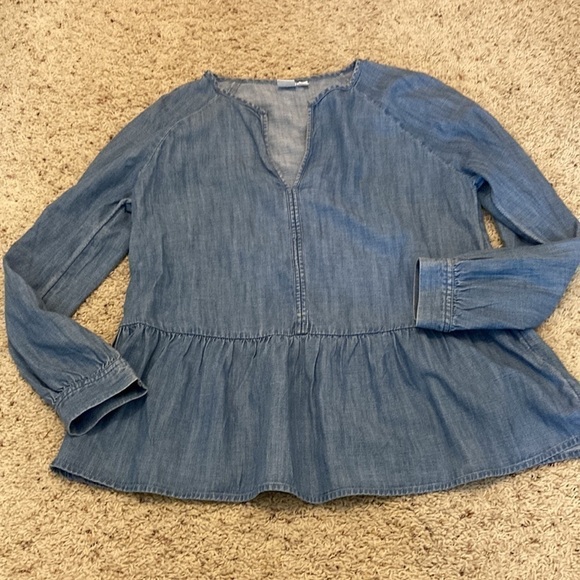 Gap zen chambray peplum top - Picture 2 of 4
